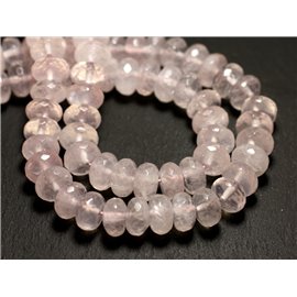 10pc - Perline di pietra - Rondelle sfaccettate in quarzo rosa 10x6mm 4558550008541 
