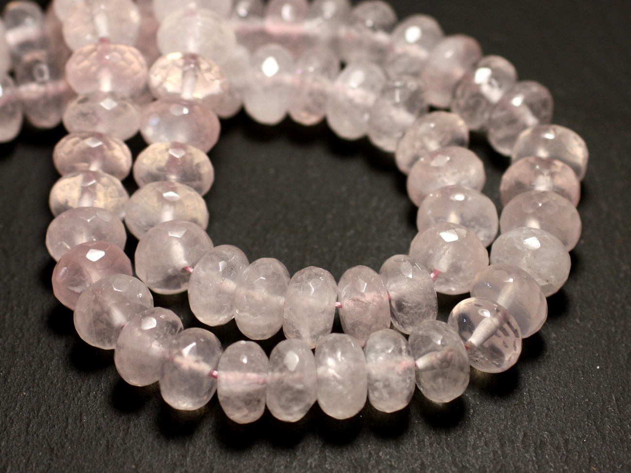 10pc - Perles de Pierre - Quartz Rose Rondelles Facettées 10x6mm   4558550008541 
