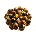 2pc - Perles de Pierre - Oeil de Tigre Gouttes rondes 14x10mm   4558550008572