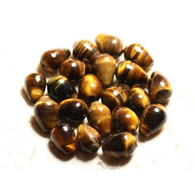 2pc - Perles de Pierre - Oeil de Tigre Gouttes rondes 14x10mm   4558550008572