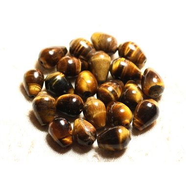 2pc - Perles de Pierre - Oeil de Tigre Gouttes rondes 14x10mm   4558550008572