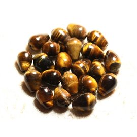 2pc - Stone Beads - Tiger Eye Round drops 14x10mm 4558550008572