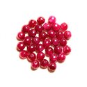 10pc - Perles de Pierre - Jade Rose Framboise Boules Facettées 8mm   4558550008688 