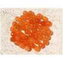 20pc - Perles de Pierre - Jade Boules Facettées 6mm Orange  4558550017598 