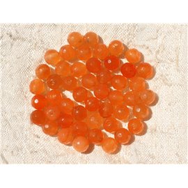 20pc - Perles de Pierre - Jade Boules Facettées 6mm Orange  4558550017598 