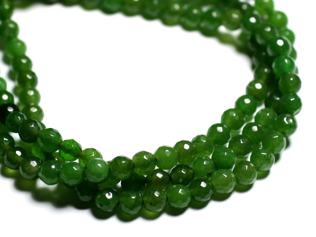 20pc - Perles de Pierre - Jade Boules Facettées 6mm Vert Olive  4558550017765 