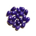 2pc - Perles de Pierre - Jade Bleu Indigo Gouttes Facettées 14x10mm   4558550008855