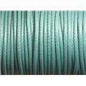 3 mètres - Cordon Coton Ciré 3mm Bleu Turquoise   4558550008862