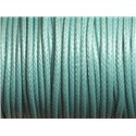 3 mètres - Cordon Coton Ciré 3mm Bleu Turquoise   4558550008862