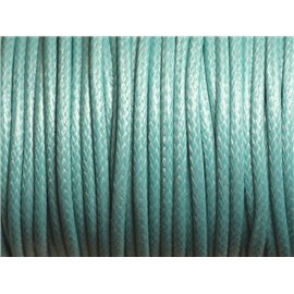 3 metri - Cordino in cotone cerato 3mm Blu turchese 4558550008862