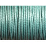 3 mètres - Cordon Coton Ciré 3mm Bleu Turquoise   4558550008862