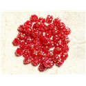 10pc - Perles Shamballas Résine 8x5mm Rouge et Multicolore   4558550008916