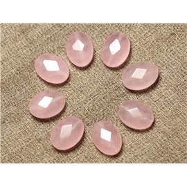 2pc - Stone Beads - Jade Faceted Oval 14x10mm Light Pink 4558550007155 