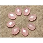 2pc - Perles de Pierre - Jade Ovales Facettés 14x10mm Rose clair  4558550007155 