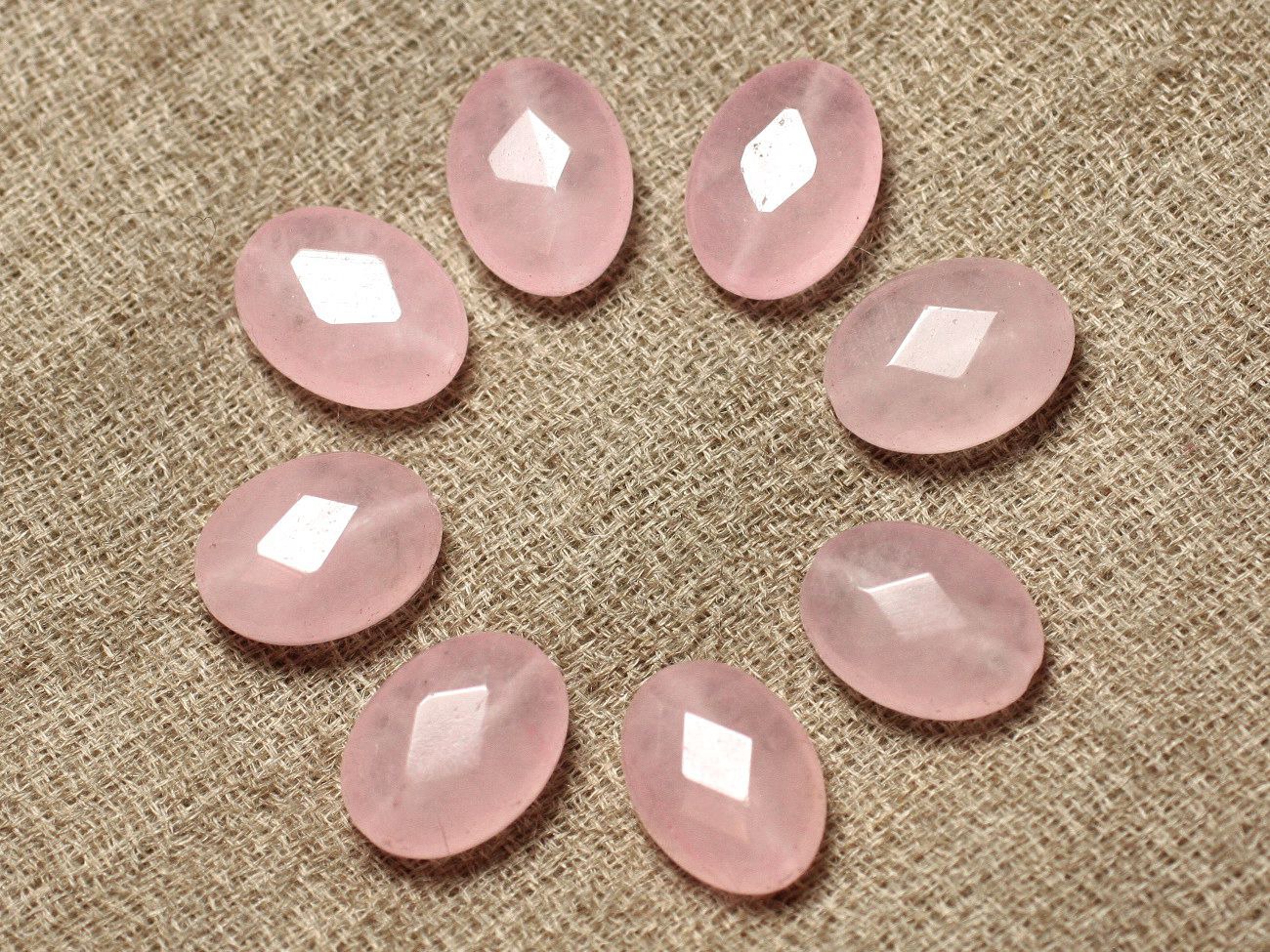 2pc - Perles de Pierre - Jade Ovales Facettés 14x10mm Rose clair  4558550007155 