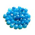 10pc - Perles de Pierre - Jade Bleu Turquoise Azur  Rondelles Facettées 8x5mm   4558550008985