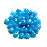 10pc - Perles Pierre - Jade Rondelles Facettées 8x5mm Bleu Turquoise Azur - 4558550008985