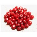 10pc - Perles de Pierre - Jade Rouge opaque Rondelles Facettées 8x5mm   4558550009012