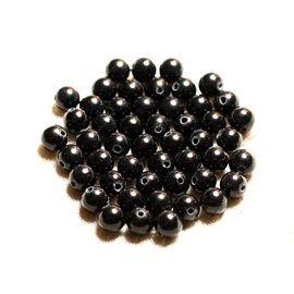 20pc - Stone Beads - Jade Balls 6mm Black 4558550009098 
