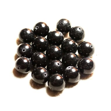 8pc - Perles de Pierre - Jade Boules 12mm Noir   4558550009104