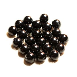 10pz - Perline di pietra - Sfere di giada nera 10mm 4558550009111