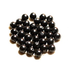 10pc - Cuentas de piedra - Bolas de jade negro 8 mm 4558550009128