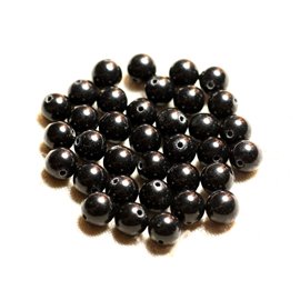 10pc - Perline di pietra - Sfere di giada nera 8mm 4558550009128