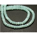 10pc - Perles Pierre - Amazonite Rondelles Facettées 4mm Bleu Vert Turquoise - 4558550009159