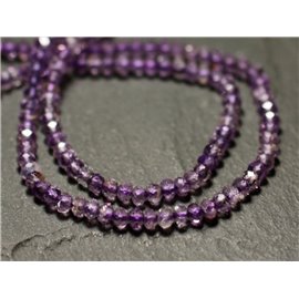 10pc - Stone Beads - Ametrine Faceted Rondelles 3x2mm - 4558550009173 