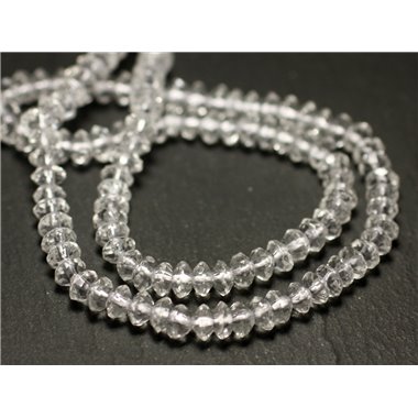 10pc - Perles de Pierre - Cristal de Roche Quartz Rondelles Facettées 5x3mm   4558550009180