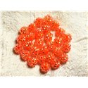 10pc - Perles Shamballas Résine 10x8mm Orange   4558550009258