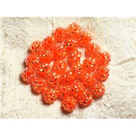 10Stk - Shamballas Perlen Harz 10x8mm Orange 4558550009258