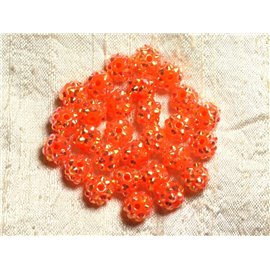 10pc - Cuentas Shamballas Resin 10x8mm Naranja 4558550009258