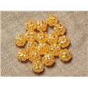 10pc - Perles Shamballas Résine 10x8mm Jaune   4558550030146