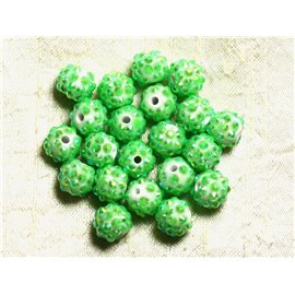 5pc - Cuentas Shamballas Resina 12x10mm Verde Manzana 4558550009371 