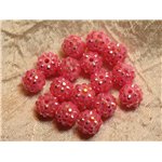5pc - Perles Shamballas Résine 12x10mm Rose Pêche  4558550019738 