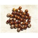 10pc - Perles Porcelaine Céramique Marron Boules 8mm   4558550009487