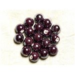 10pc - Perles Porcelaine Céramique Violet Boules 12mm   4558550009579