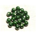10pc - Perles Porcelaine Céramique Boules 12mm Vert Olive Kaki - 4558550009593 
