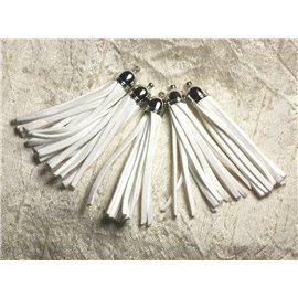 3pz - Pompon in camoscio bianco e metallo argentato 68mm 4558550009685 