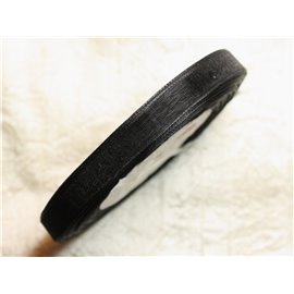 1pc - 45 meter spool - Organza Fabric Ribbon Black 10mm 4558550009807 