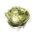 10pc - Colliers Tours de cou Organza et Coton Vert Kaki   4558550010049 