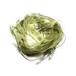 10pc - Colliers Tours de cou Organza et Coton Vert Kaki   4558550010049 