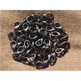 20pc - Lobster Clasps 16mm Black Metal Quality 4558550010094