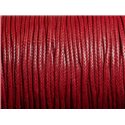5 Mètres - Cordon de Coton Ciré 1.5mm Rouge Bordeaux   4558550010100 