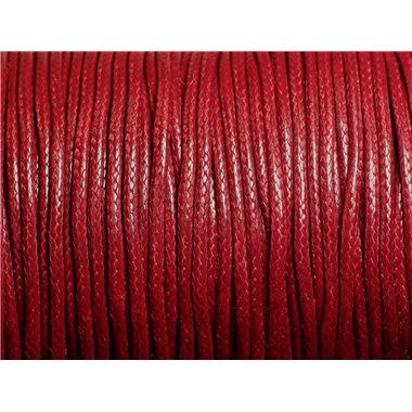 5 Mètres - Cordon de Coton Ciré 1.5mm Rouge Bordeaux   4558550010100 