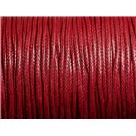 5 Mètres - Cordon de Coton Ciré 1.5mm Rouge Bordeaux   4558550010100 