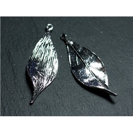2pc - Pendants Charms Silver Plated Quality Leaves 49mm 4558550010155 
