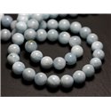 2pc - Perles de Pierre - Aigue Marine Boules 8mm   4558550010261 
