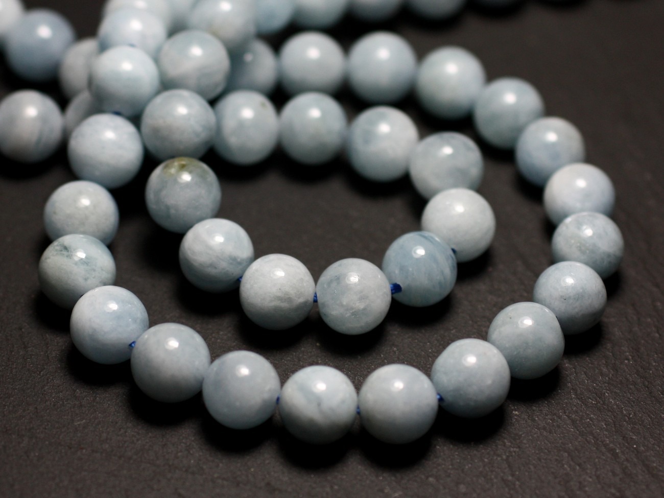 2pc - Perles de Pierre - Aigue Marine Boules 8mm   4558550010261 